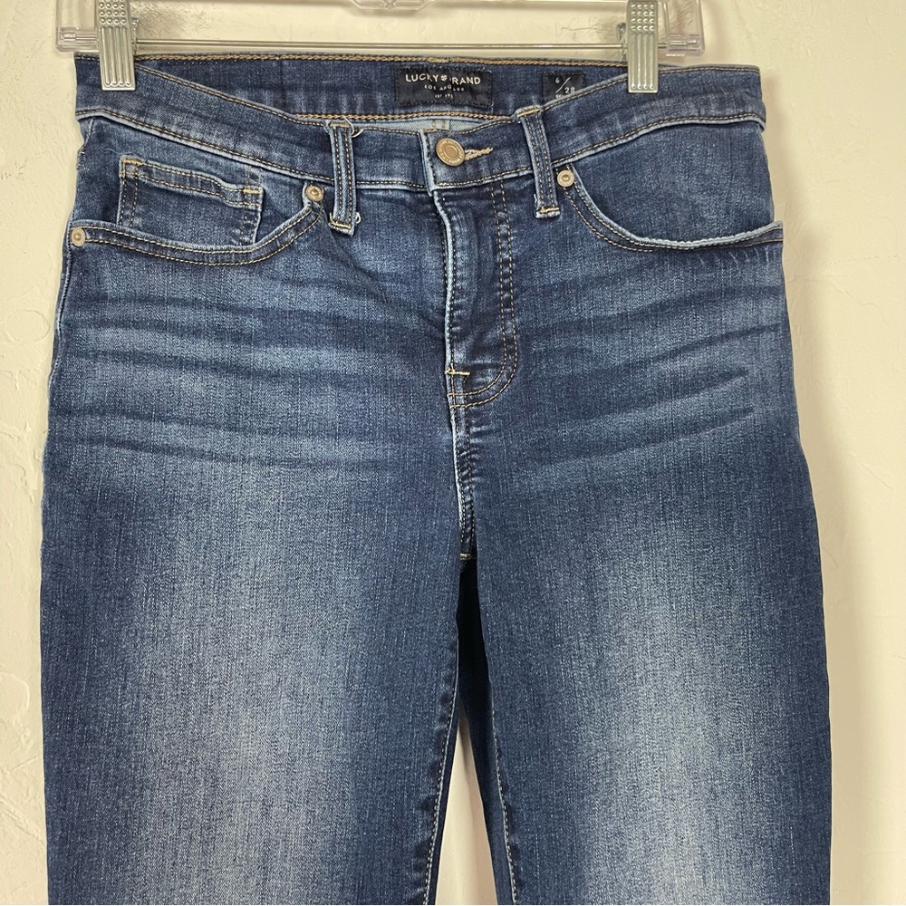 Lucky Brand Jeans Denim Mid Rise Skinny Ava Medium Blue Wash Zipper‎ Fly Stretch - Picture 3 of 8
